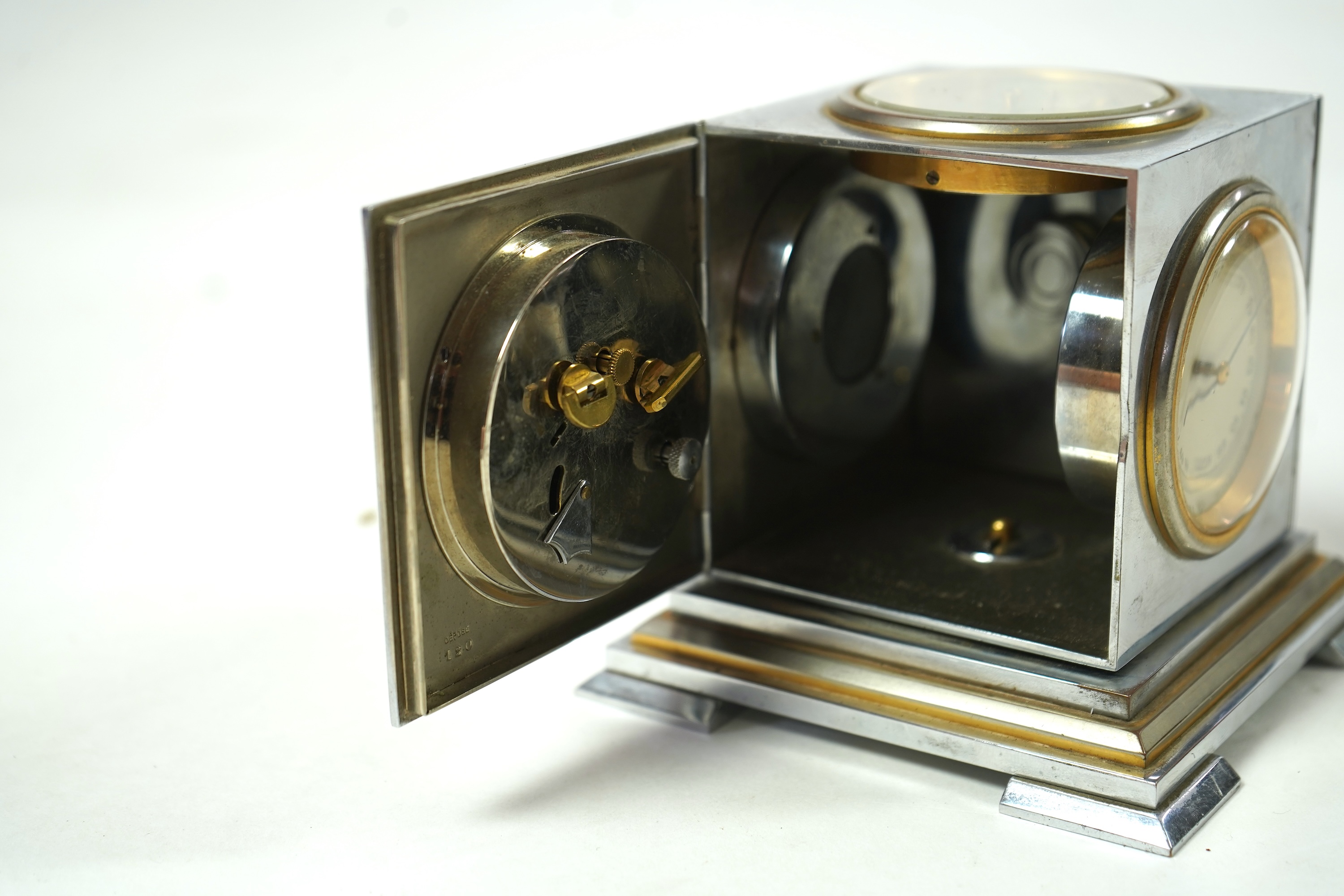 A French Art Deco chrome and gilt desk compendium c.1930